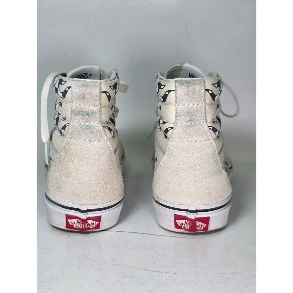 Vans Sk8-Hi Checker Flame Men's Sneakers Size 6 Women's 7.5 Suede Skate Shoes